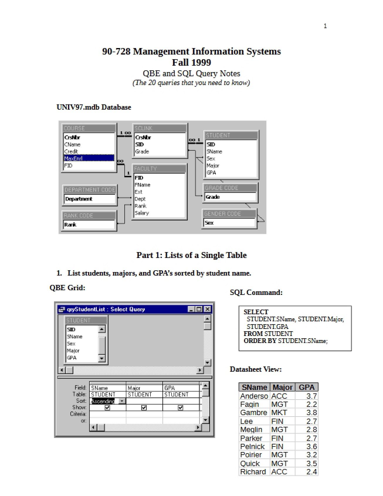 Query Notes