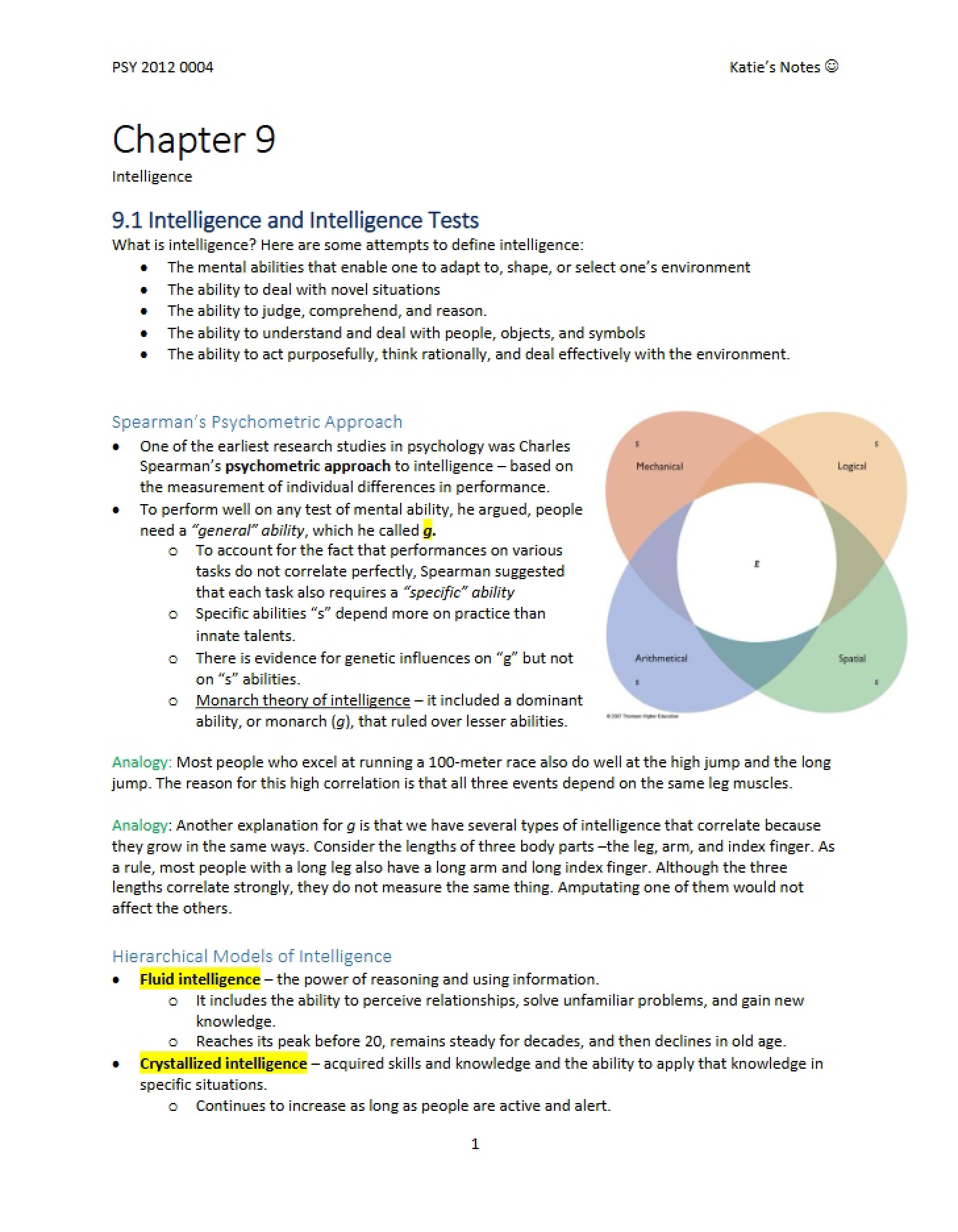 Intelligence Testing (Chapter 9)