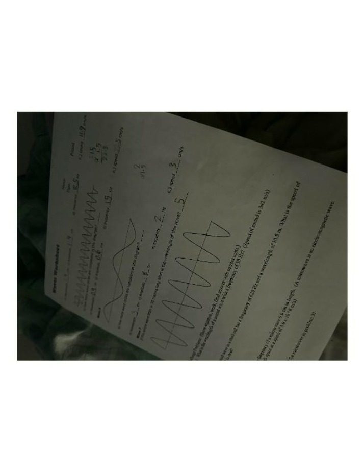 Worksheet on Waves