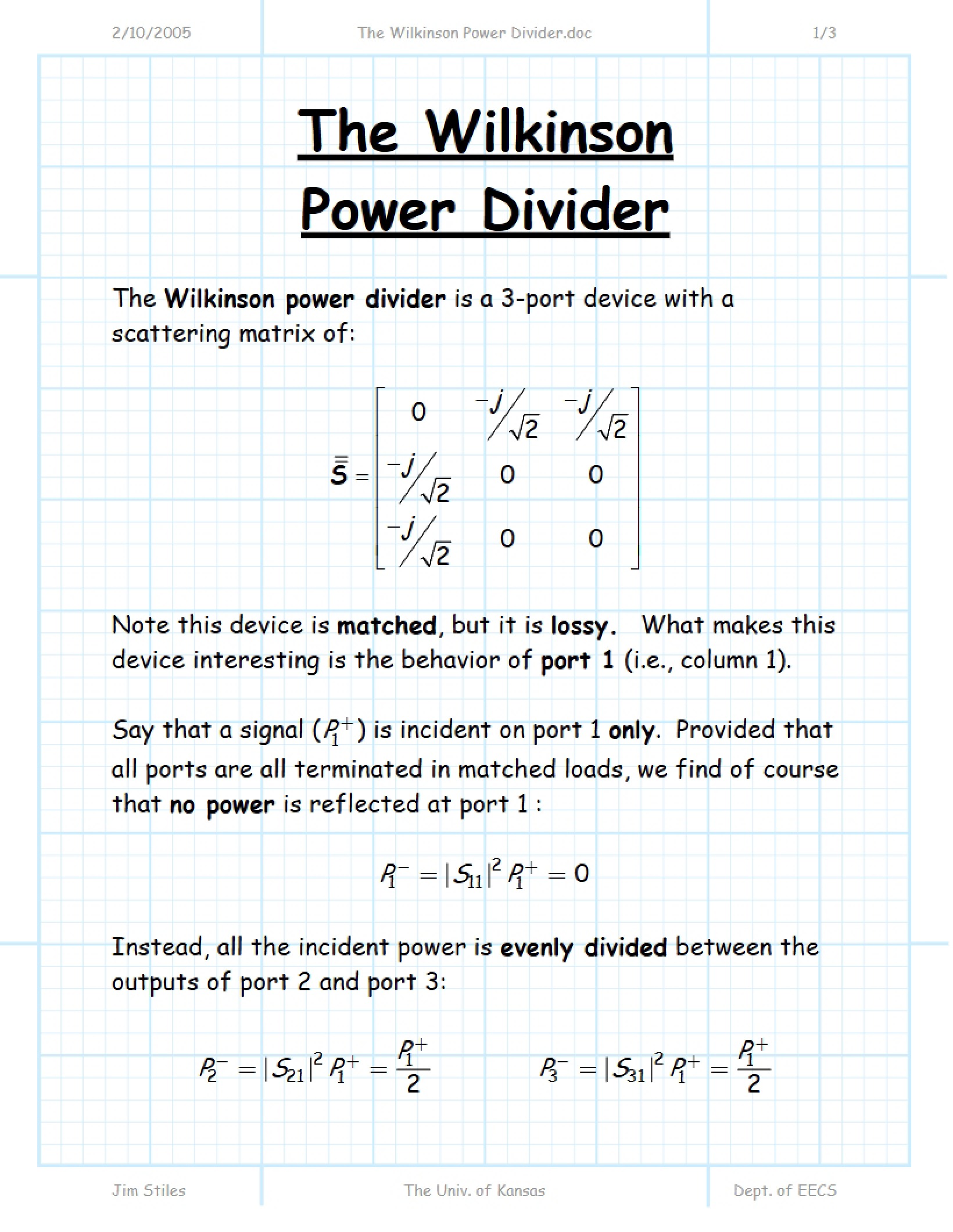Power Divider (Wilkinson)