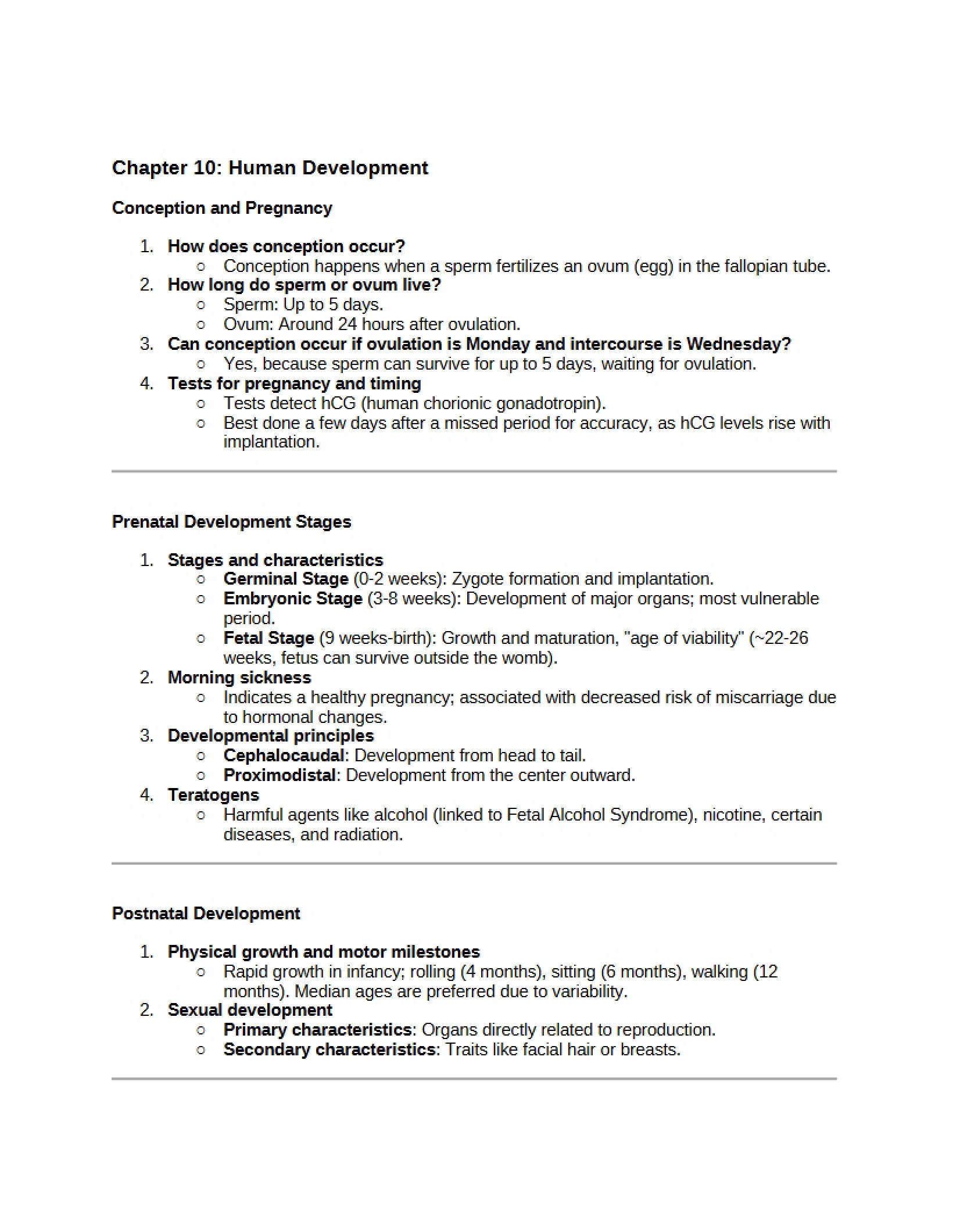 Human Development (Ch 10)