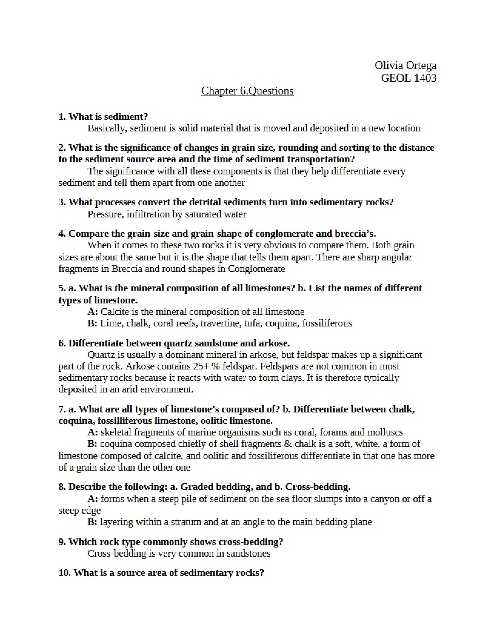 Questions for Chapter 6