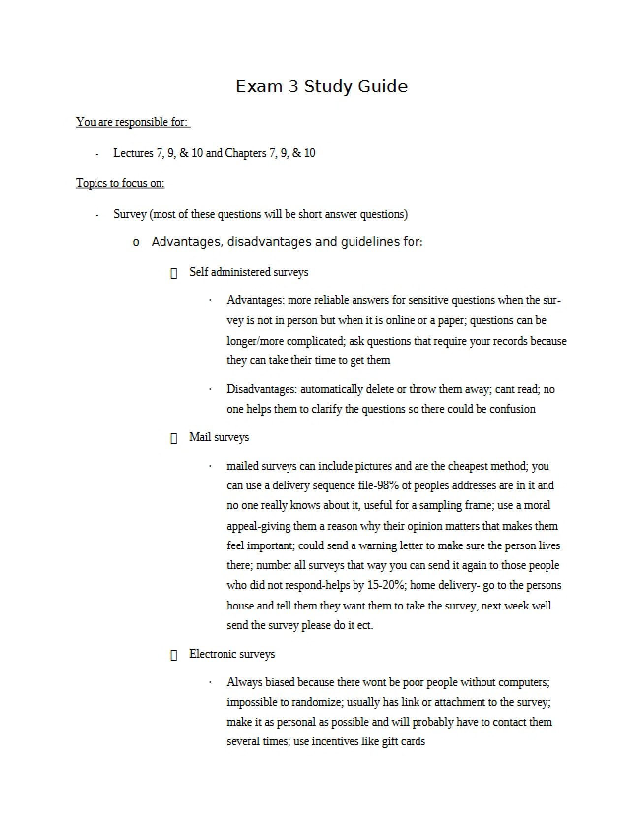 Comprehensive Study Guide for the Third Exam