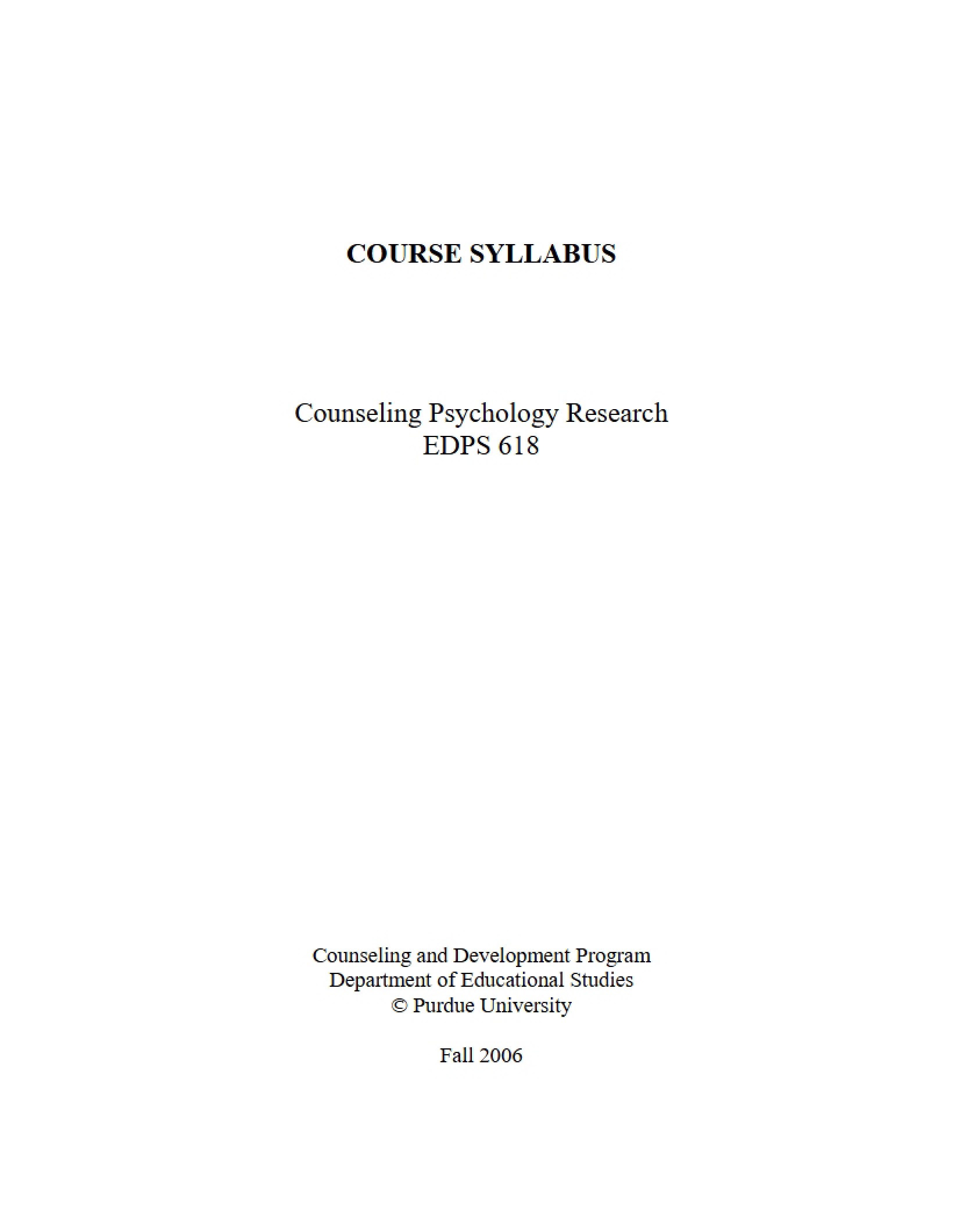 Syllabus - 15 Pages