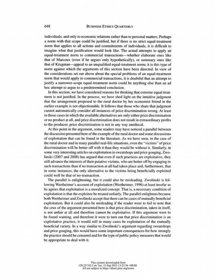 Ethics of Price Discrimination - Elegido 2011