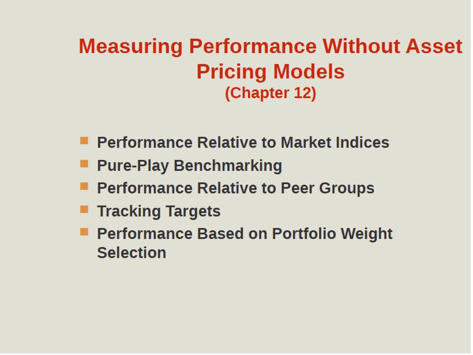 Performance Measurement without Pricing Models