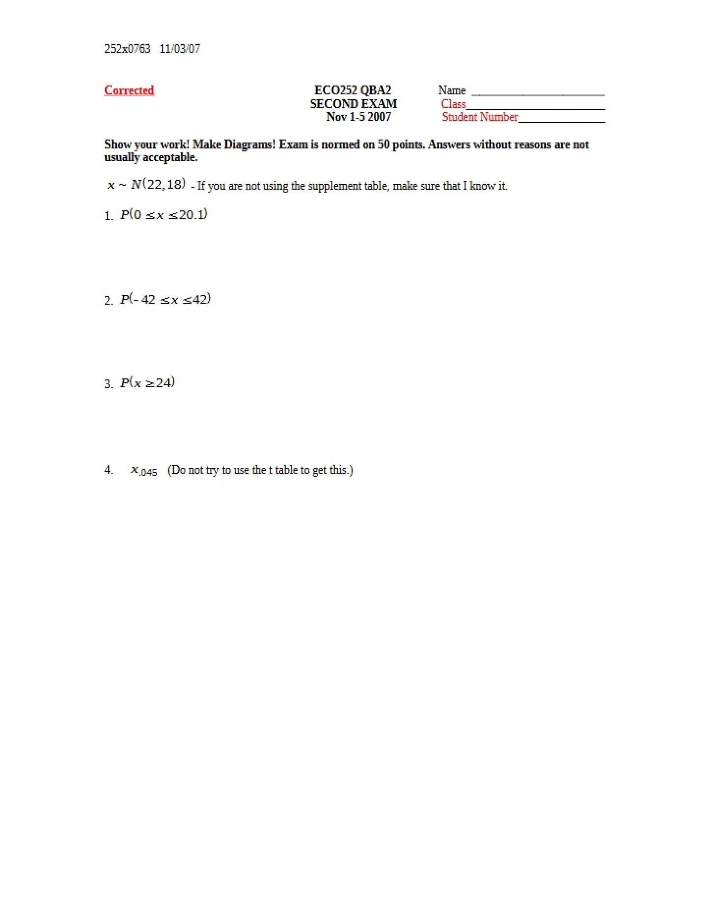 ECO 252 Exam No. 2