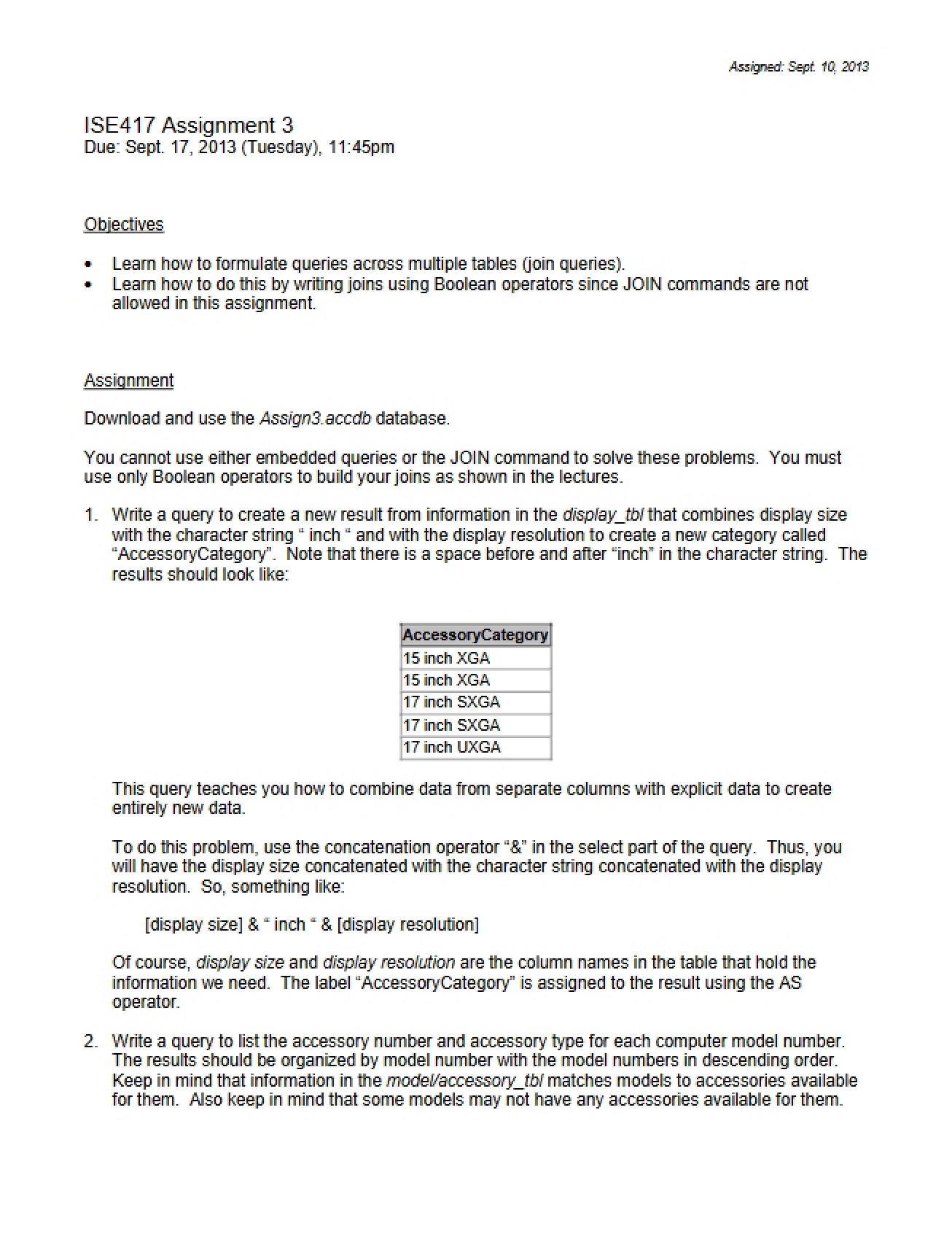 Assignment Three