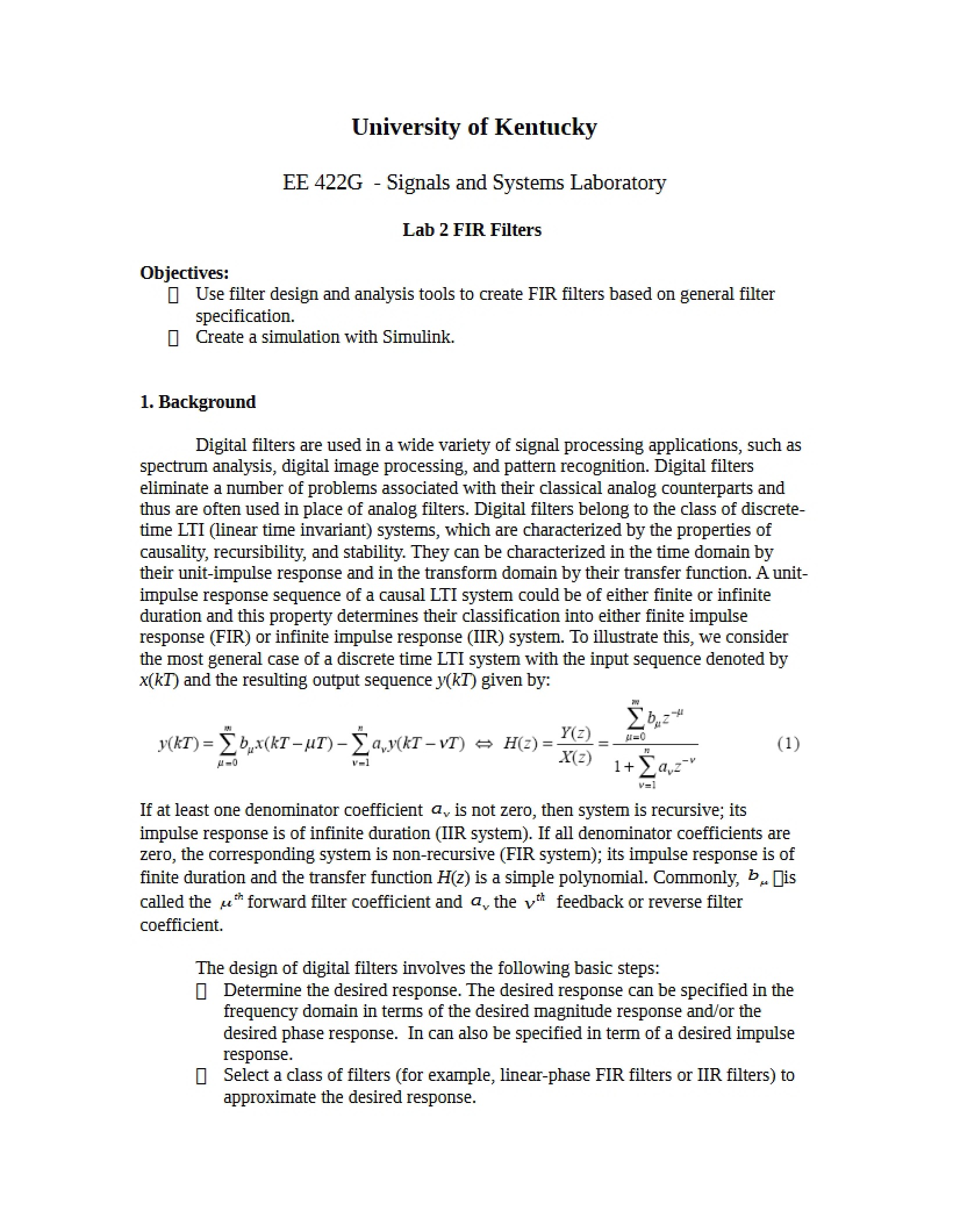 Quantization and Sampling Lab 1
