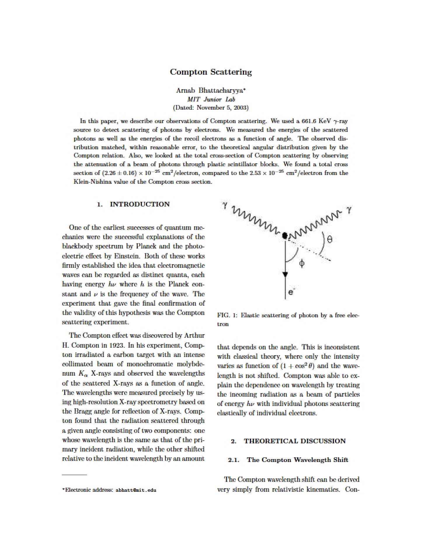 Compton Effect Scattering