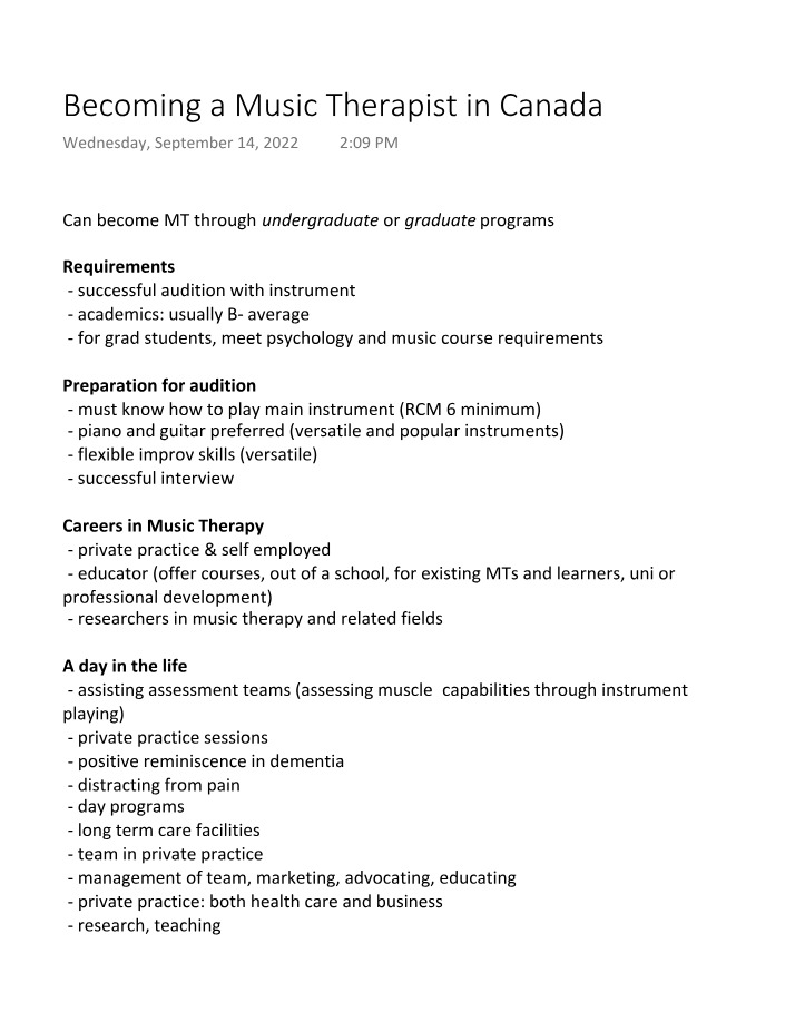 Becoming a Music Therapist in Canada - Requirements and Preparation
