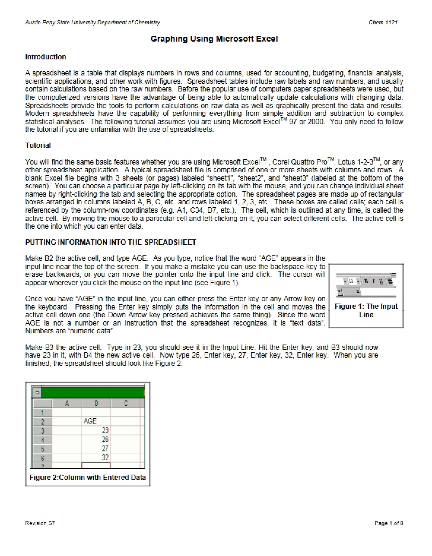 Excel Graphing Methods