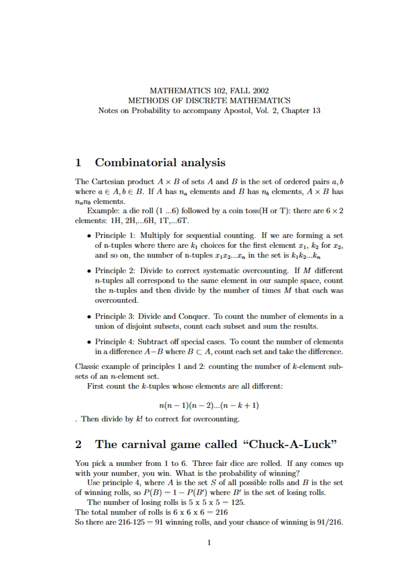 Probability Theory Notes