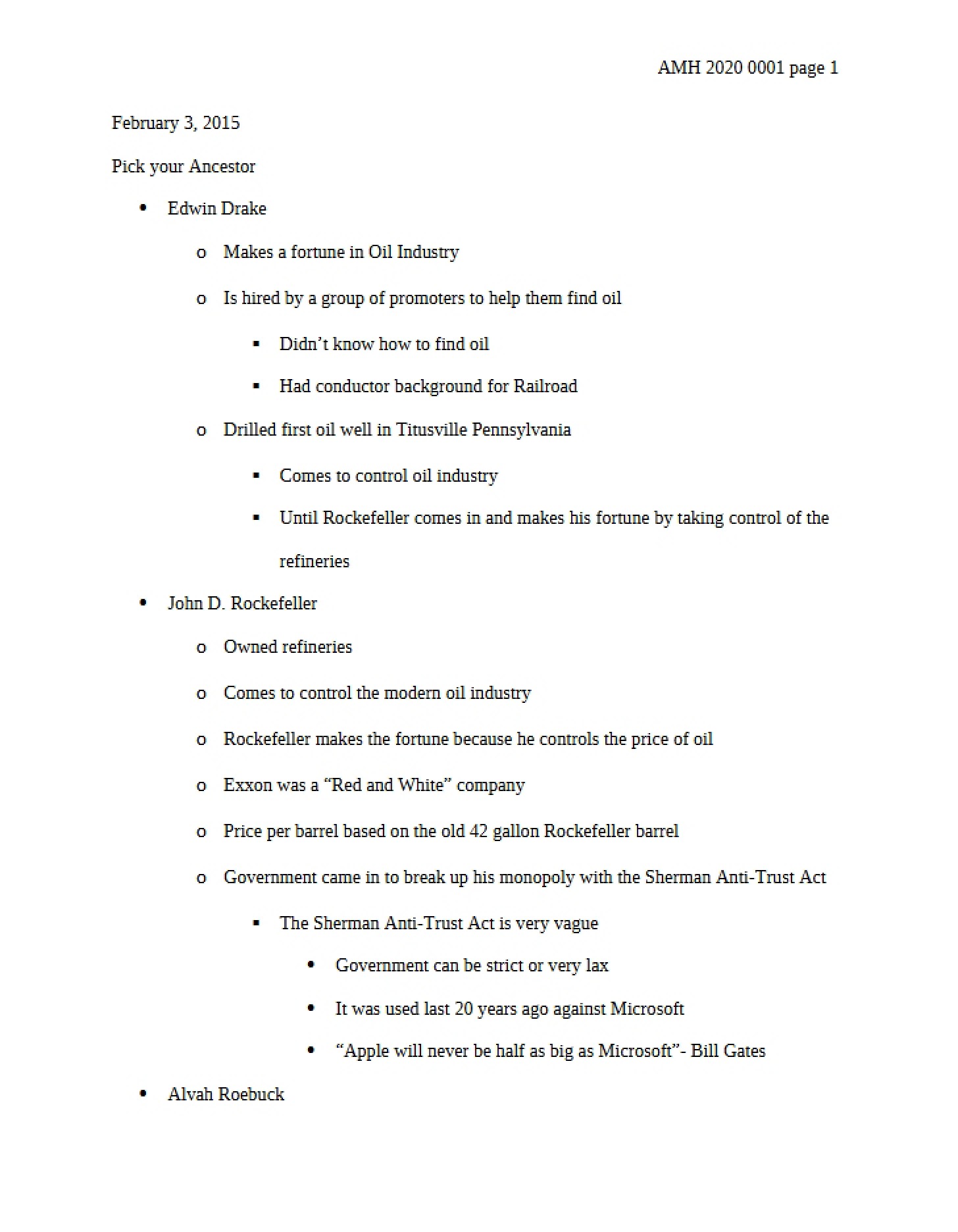 Class Notes