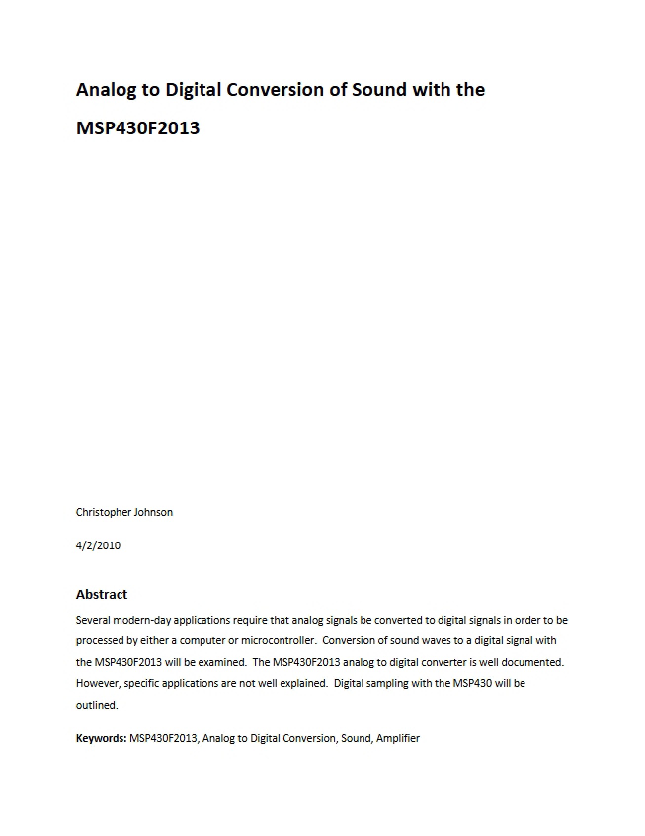 Application Note Chris Johnson