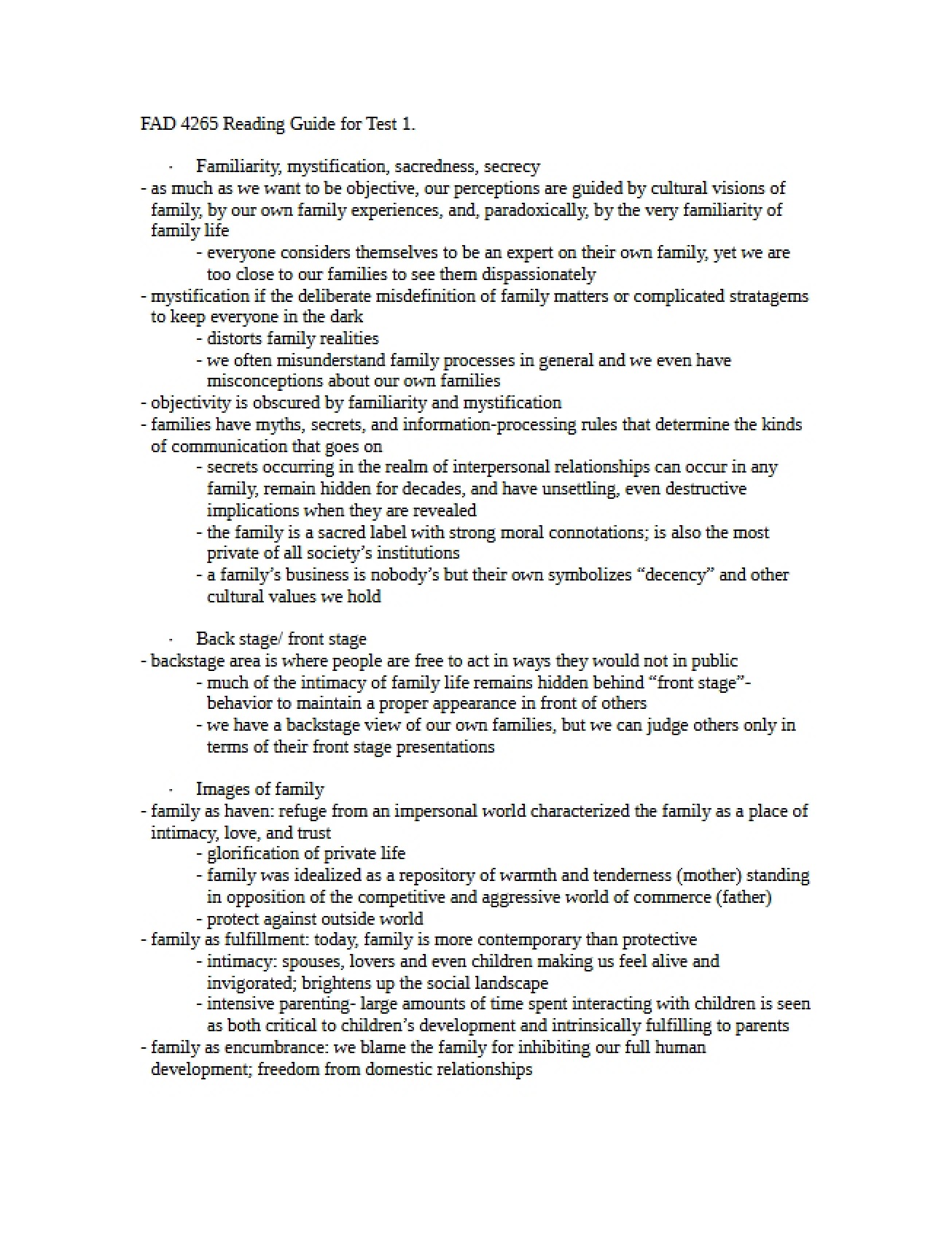 Test One's Assigned Reading Guide