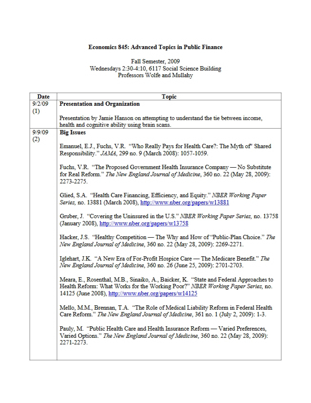 Course Syllabus