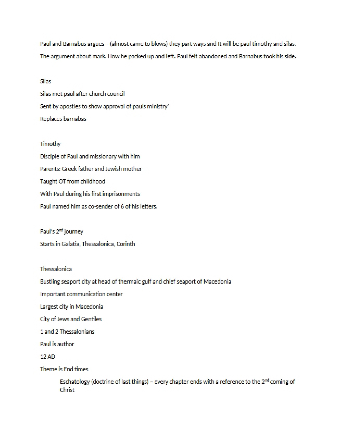 New Testament Survey Class Notes
