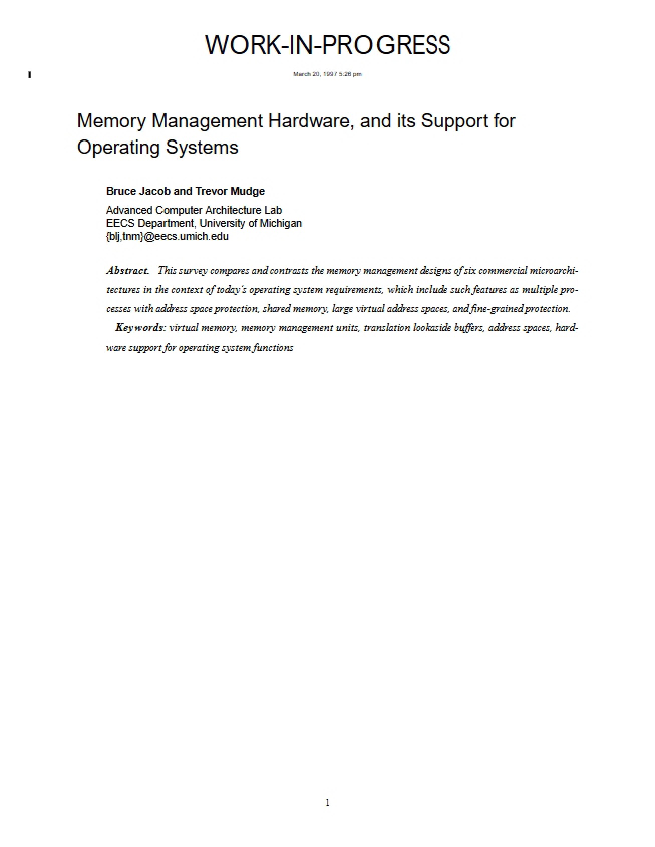 OS Support via Memory Management Hardware