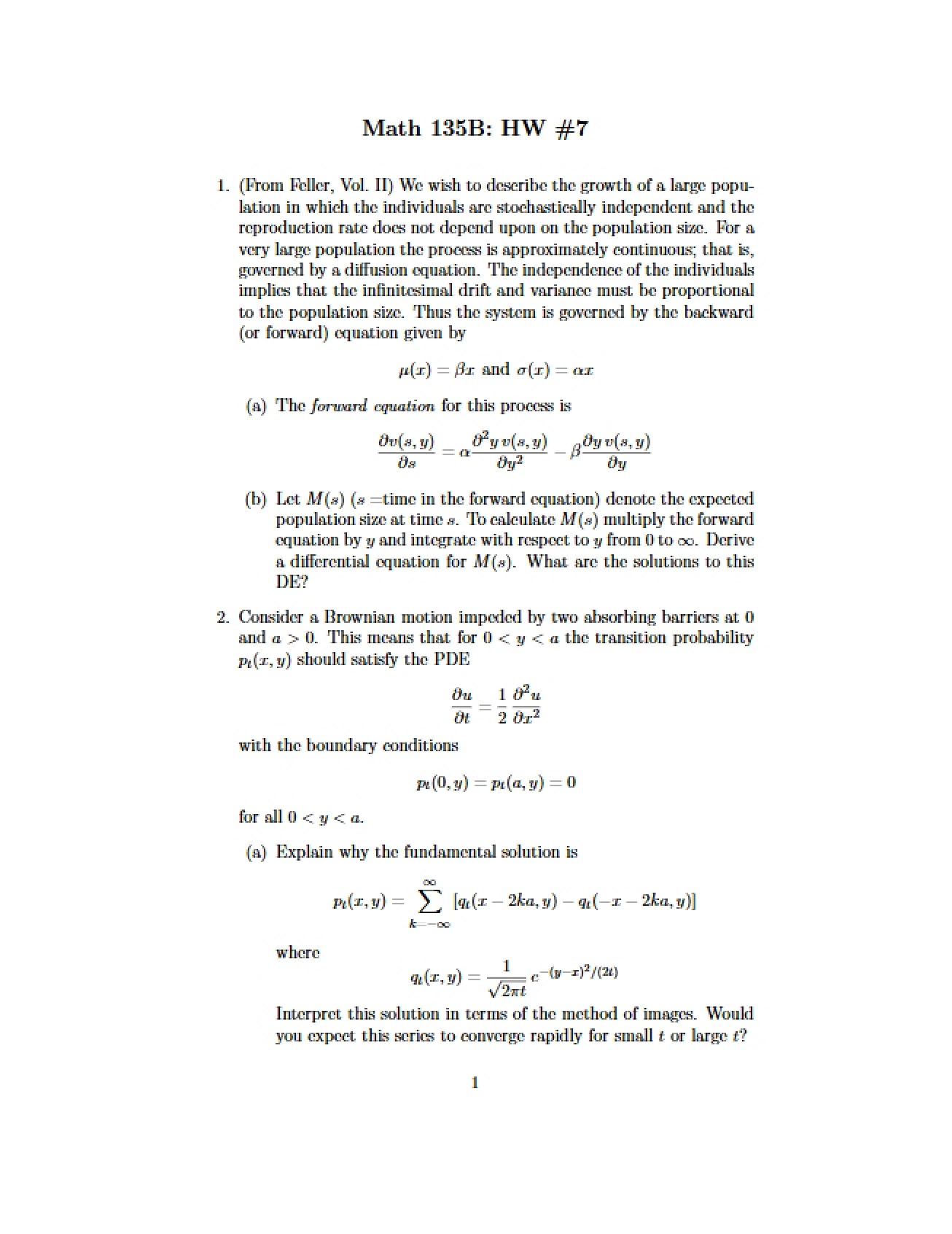 Homework #7 for Math 135B
