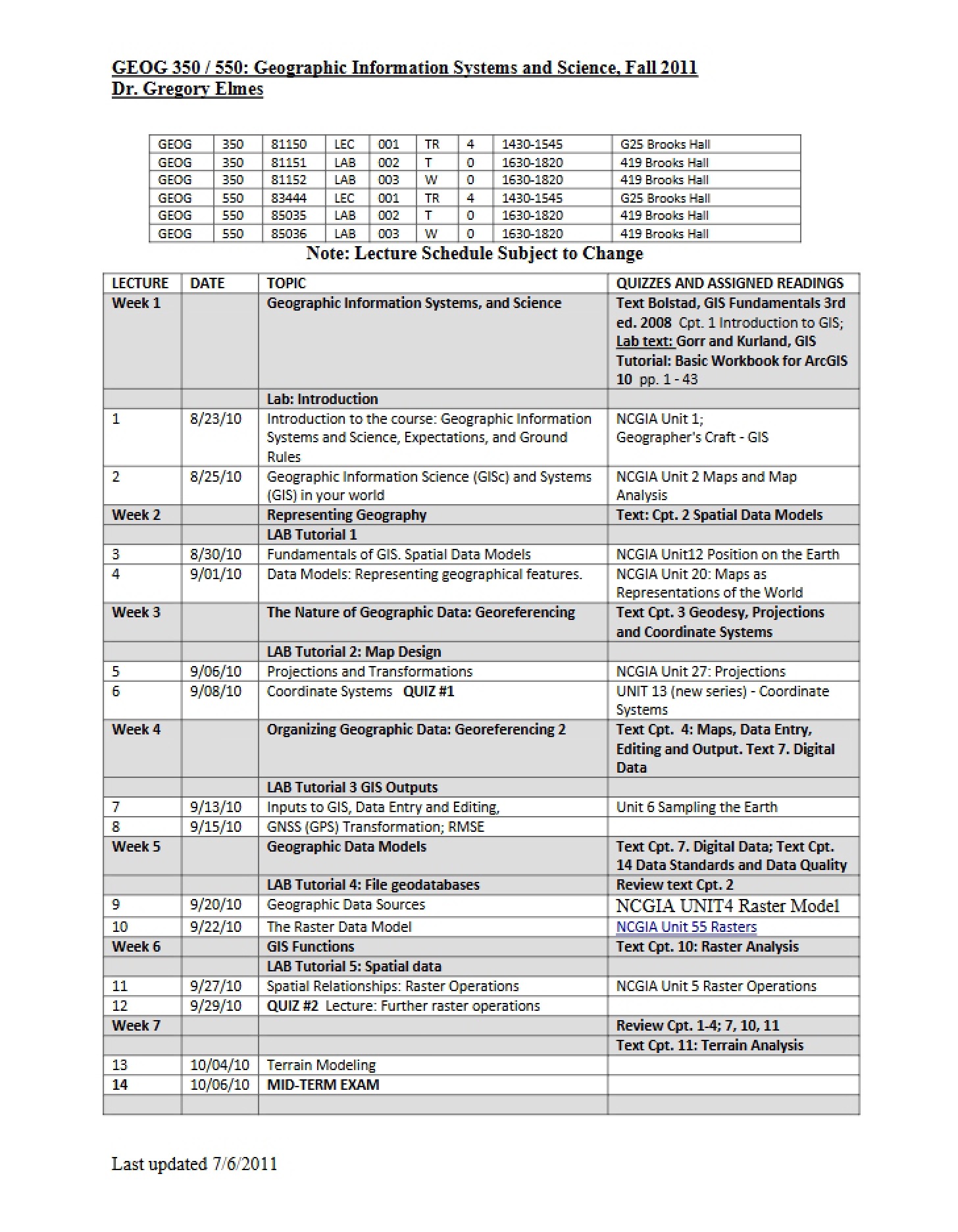 Course Schedule