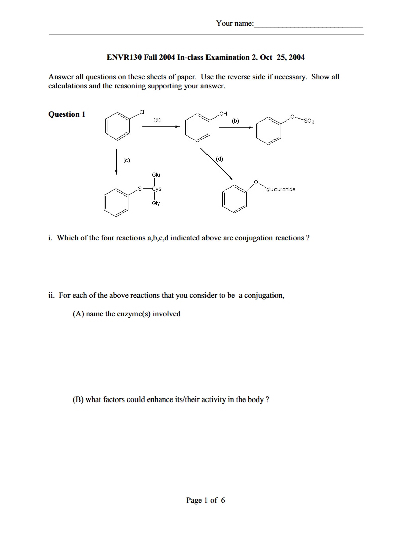 Environmental Science Examination