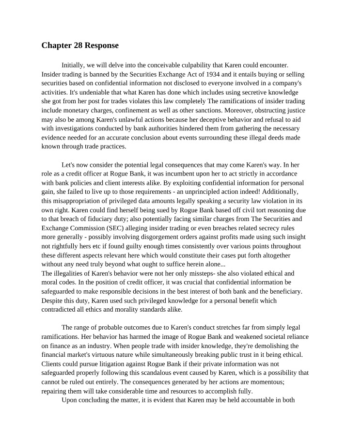 Response to Chapter 28