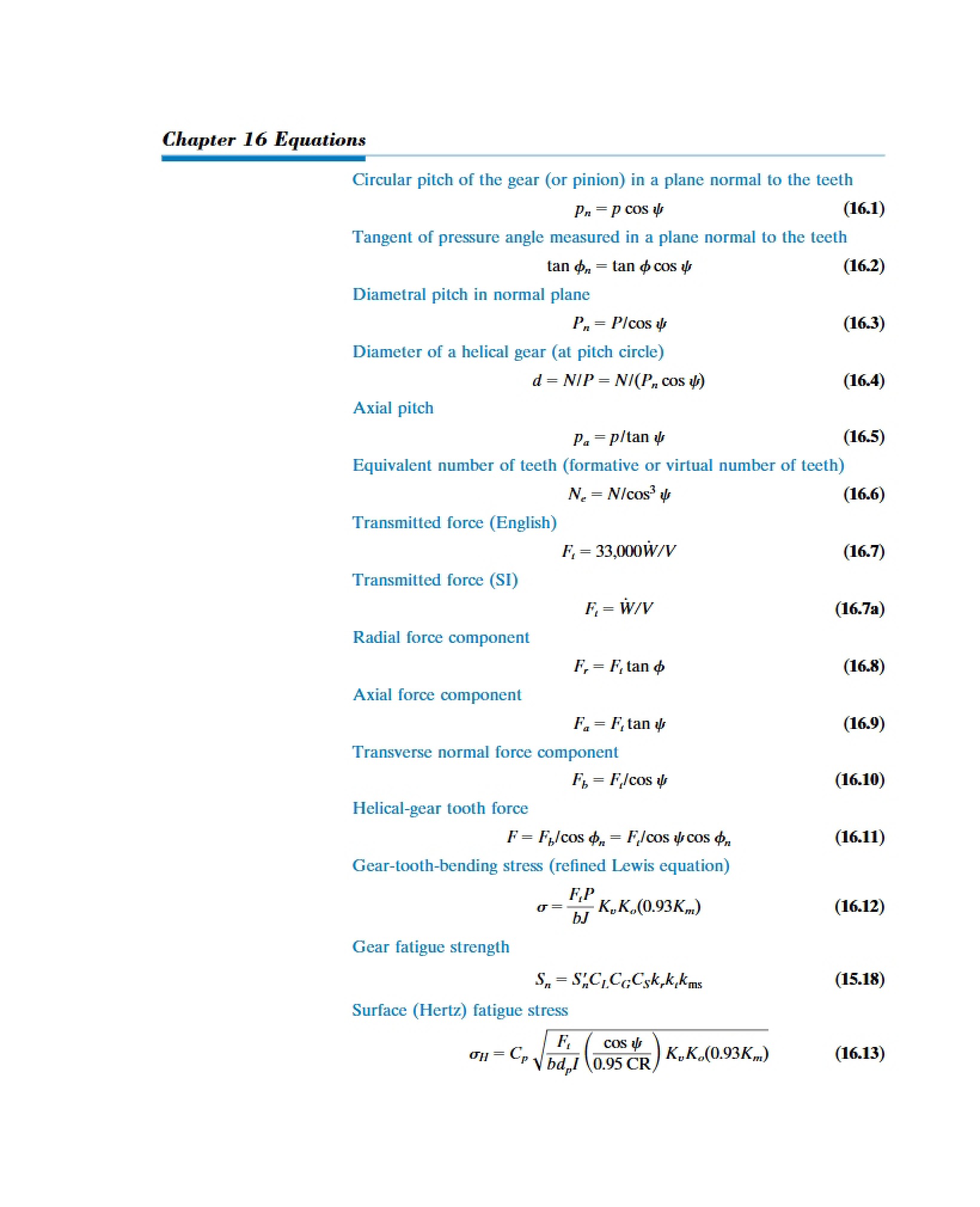 Machine Design Equations 4