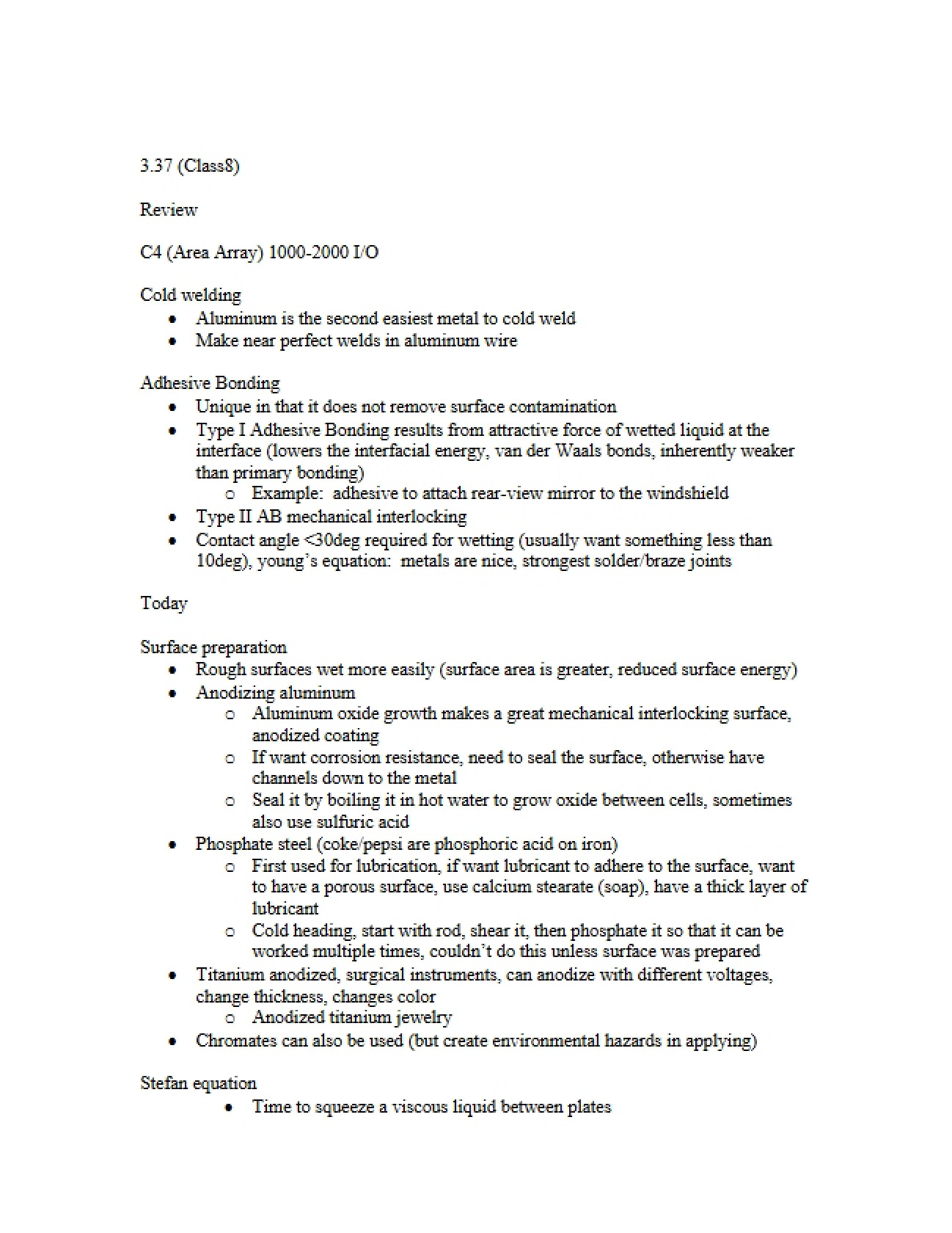 Study Notes for Welding