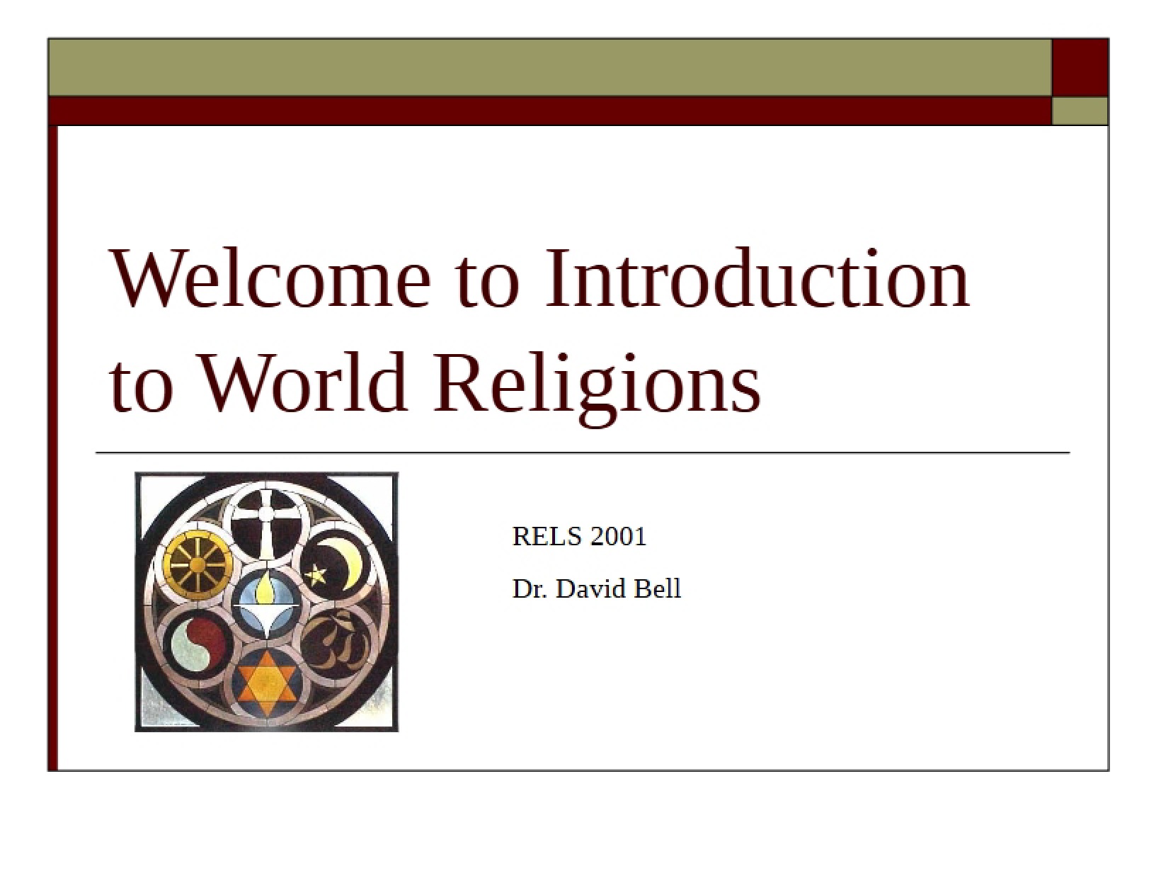 Introduction to Religions Slide 1