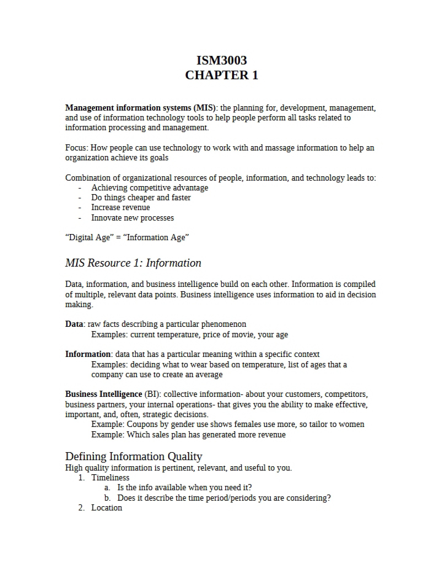 Information Systems in Management Context