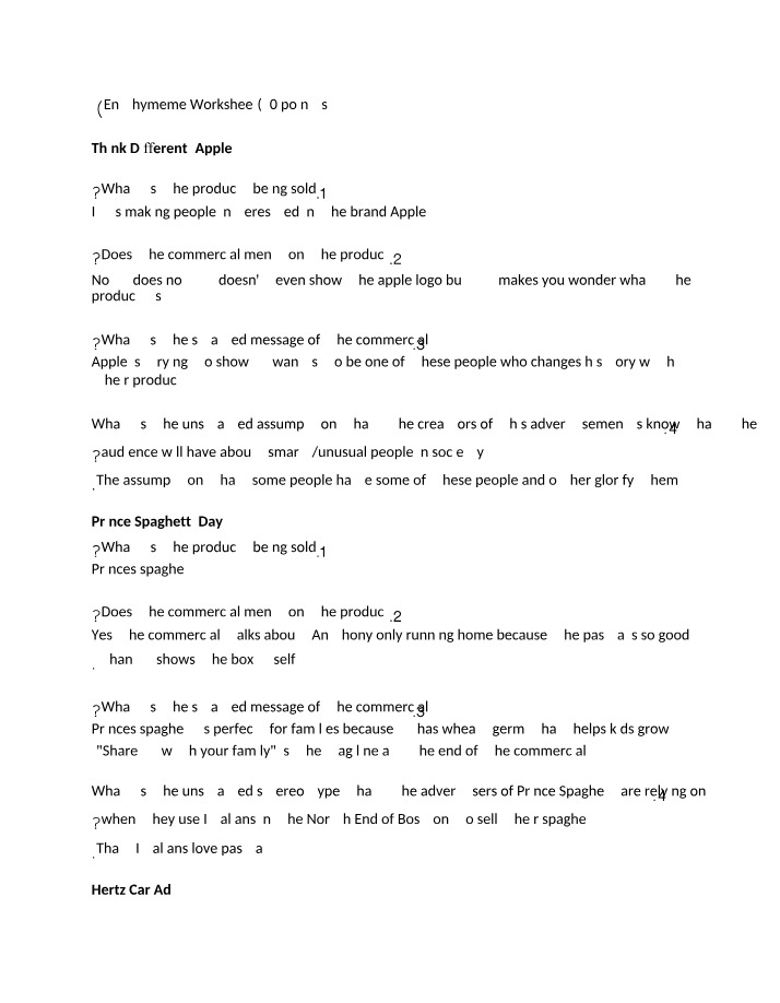 Worksheet on Enthymemes