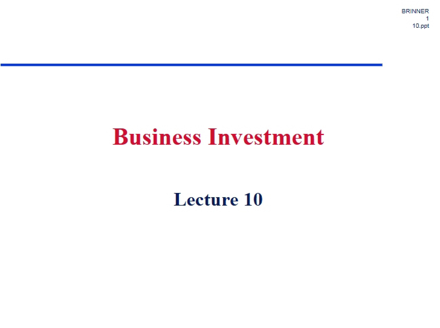 Corporate Investment