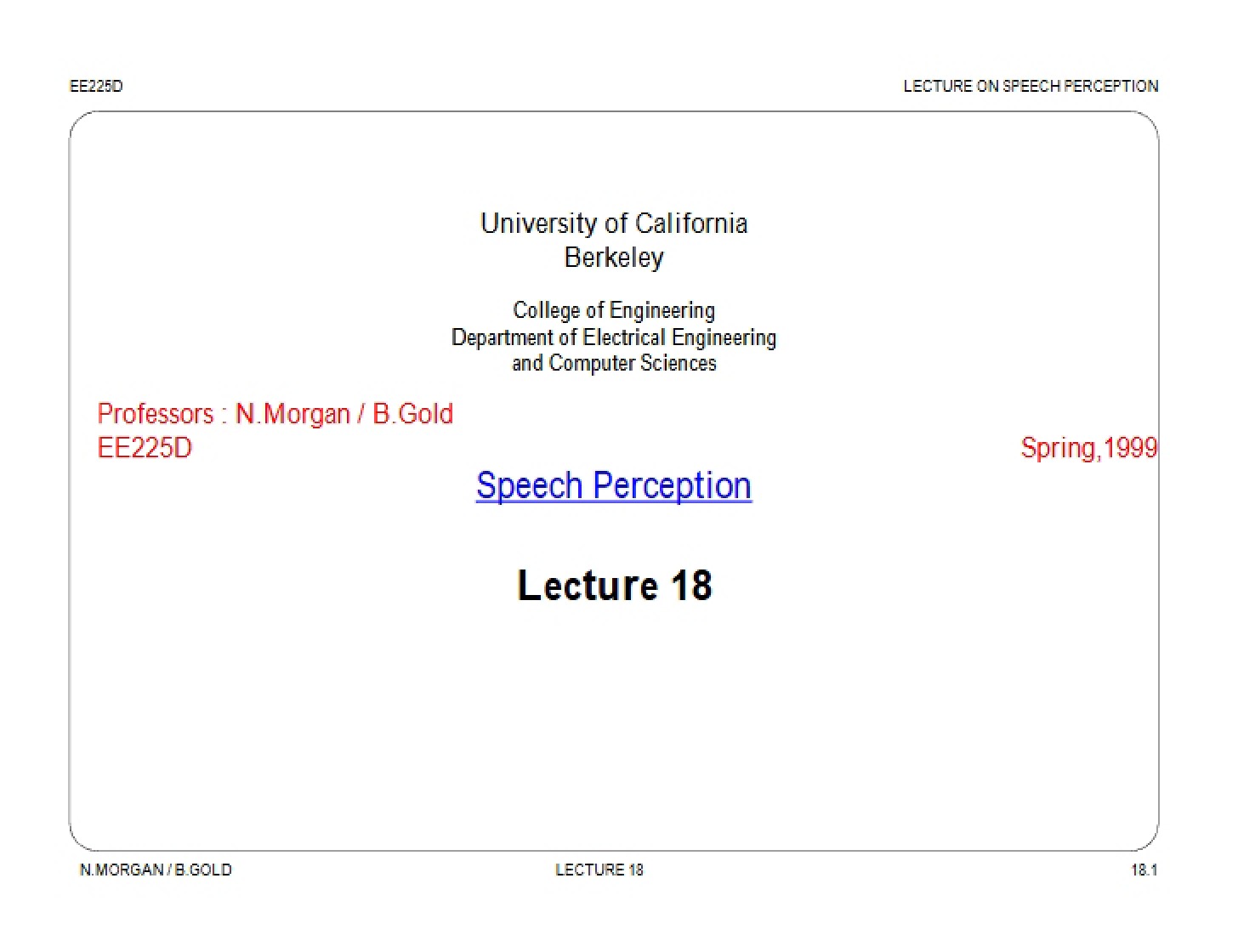 Perception of Speech