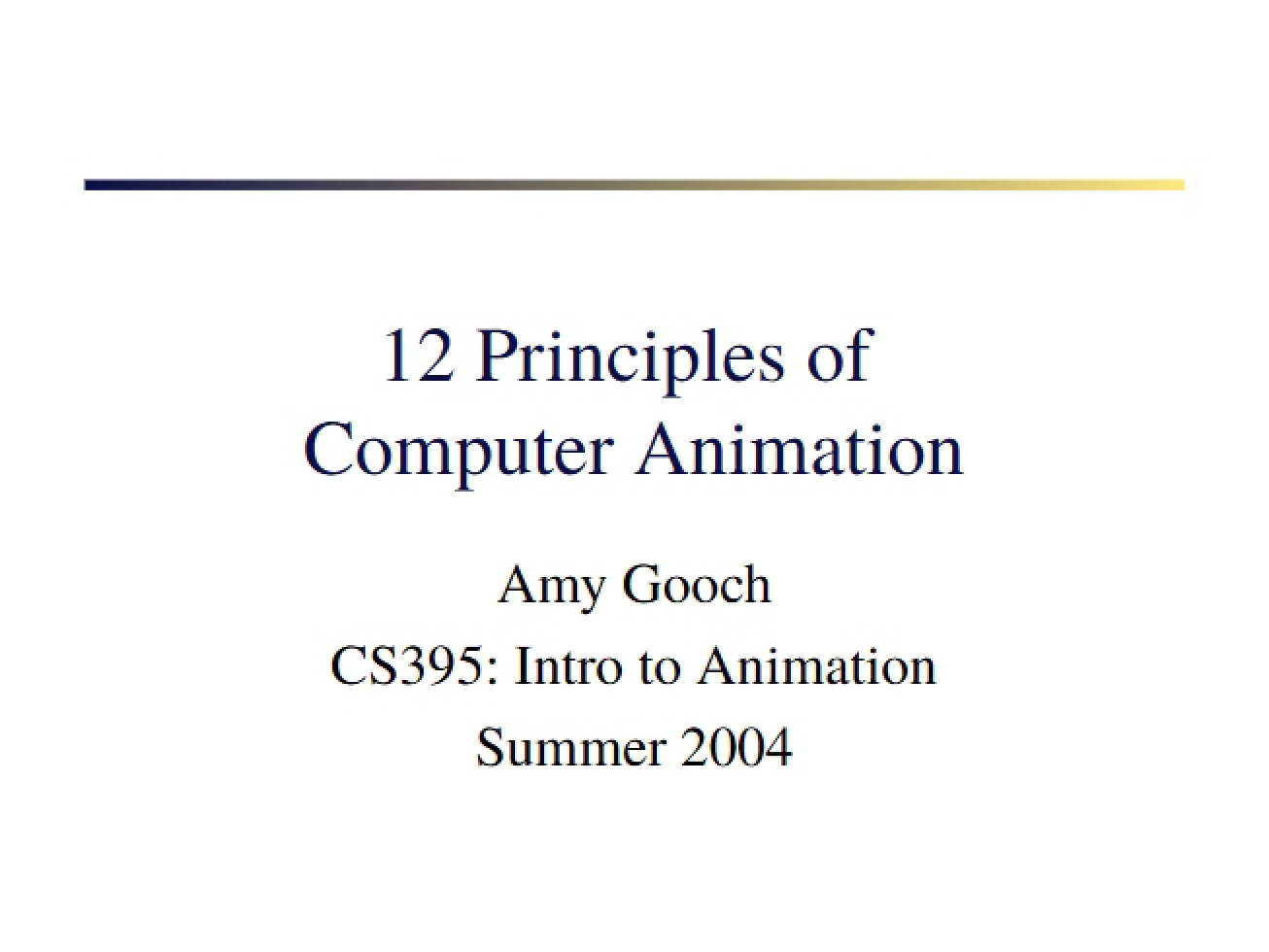 Computer Animation 12 Principles