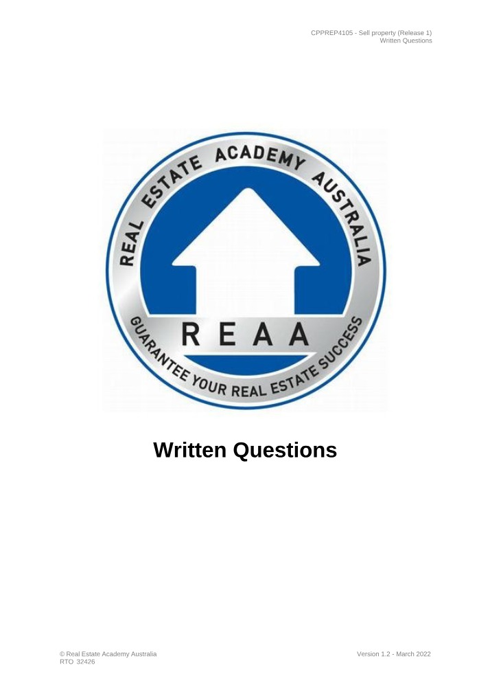 CPPREP4105 Written Questions