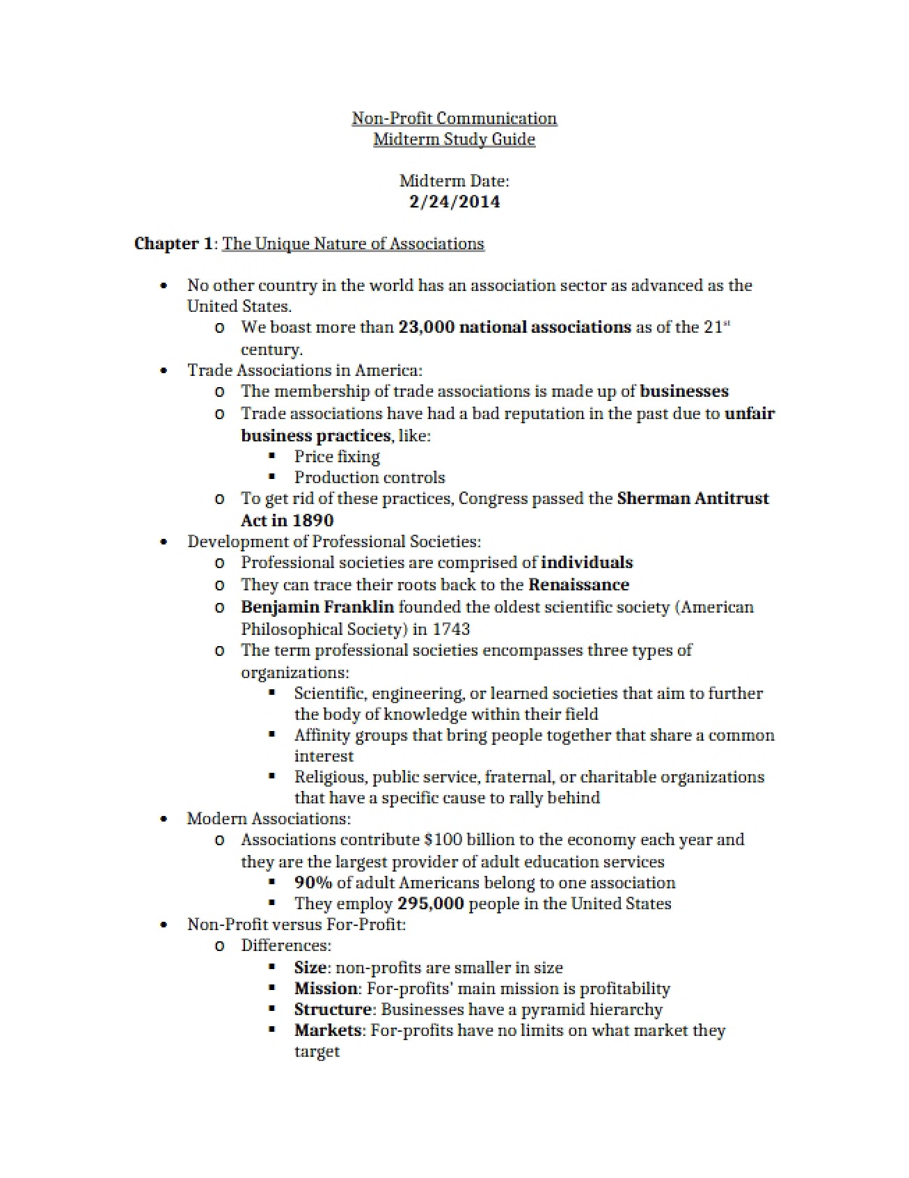 Study Guide for the Midterm Exam in Communications