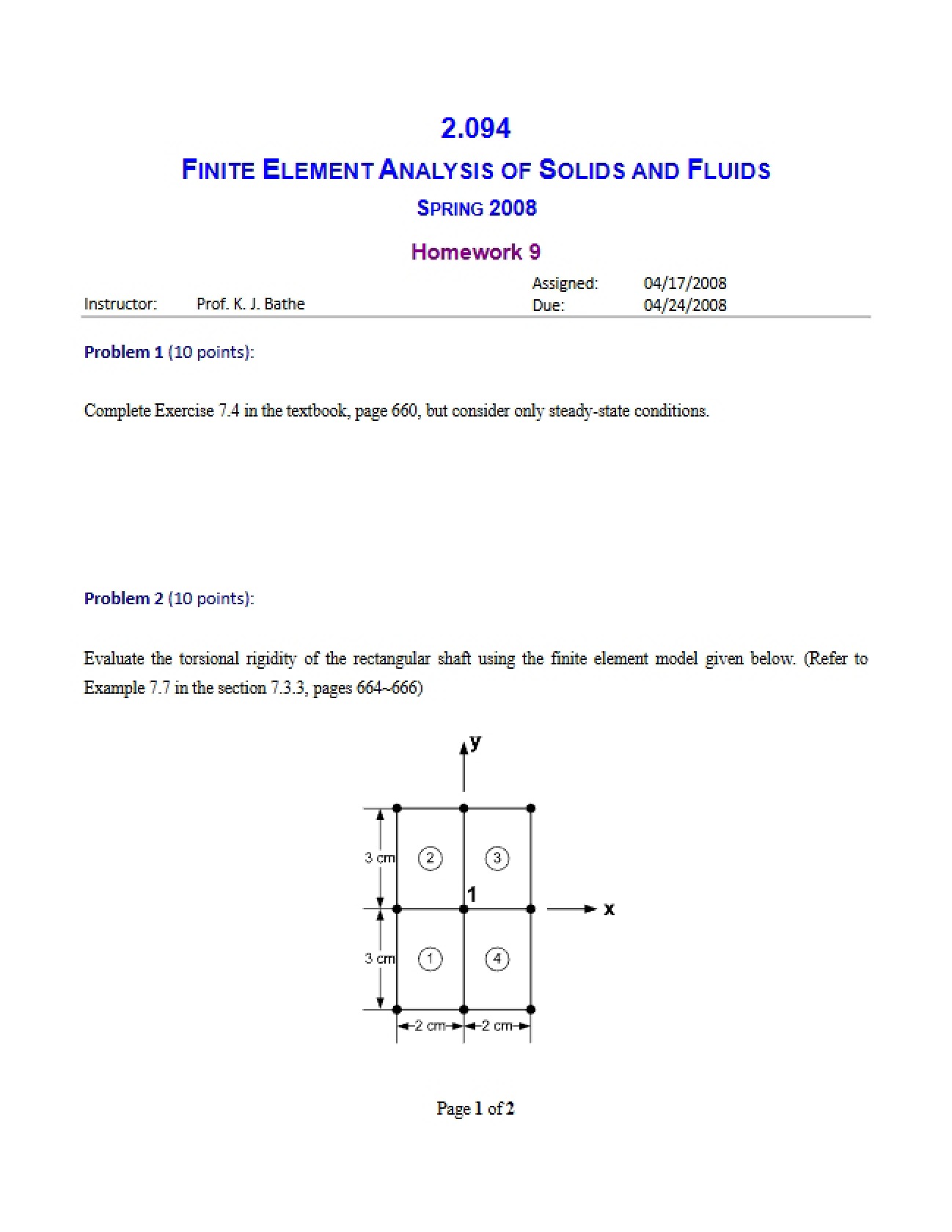 Ninth Homework Assignment