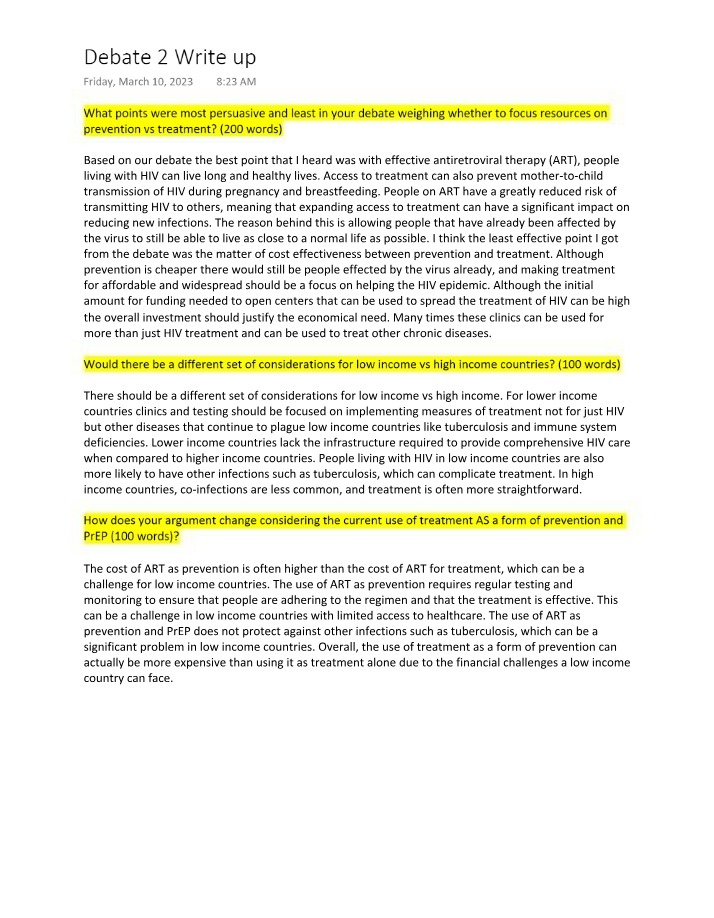 Write up for Debate 2