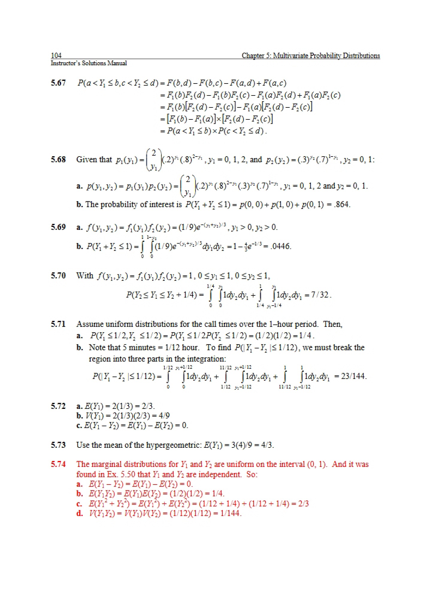 Solution HW 10 (M540)