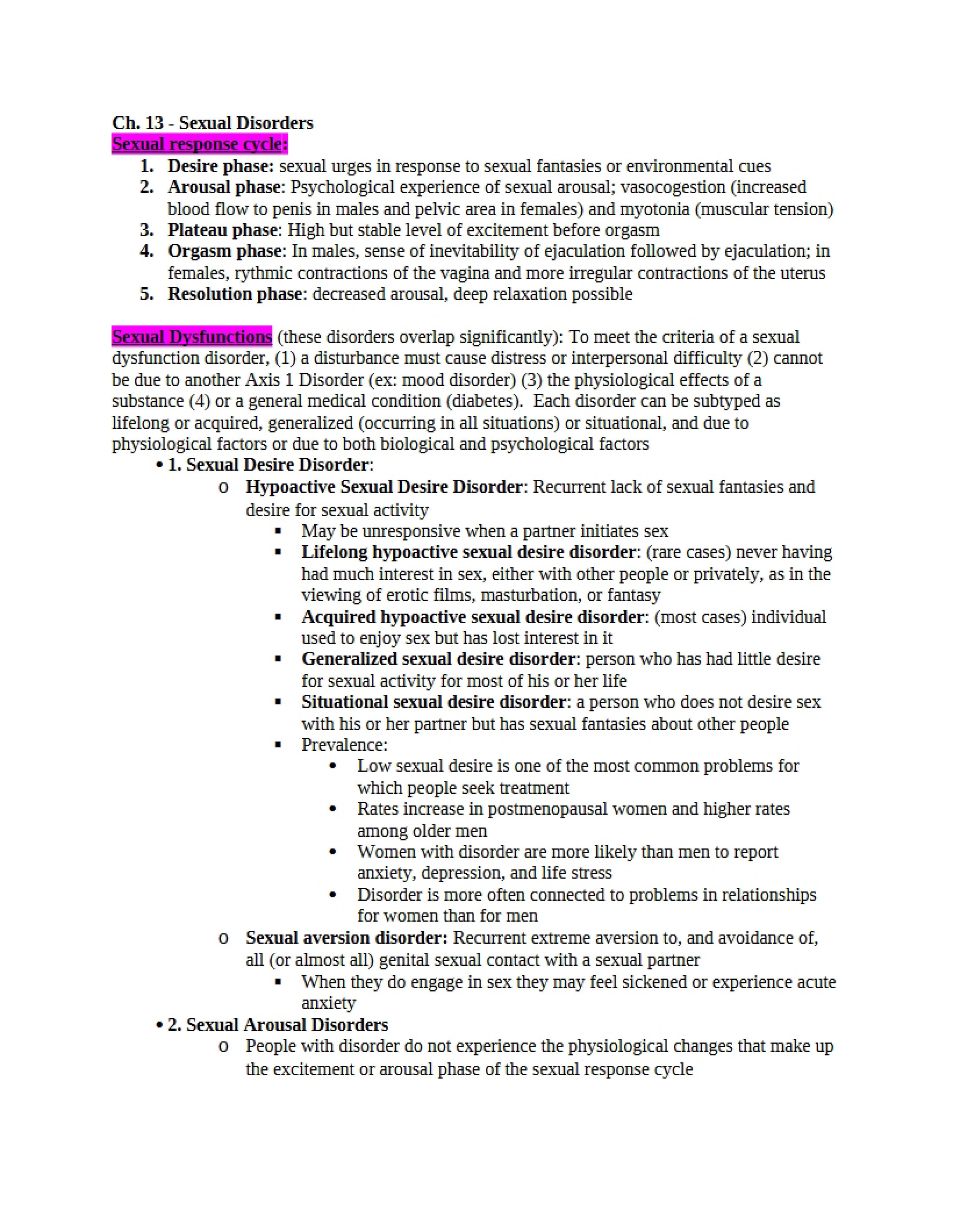 Disorders of Sexuality Chapter 13