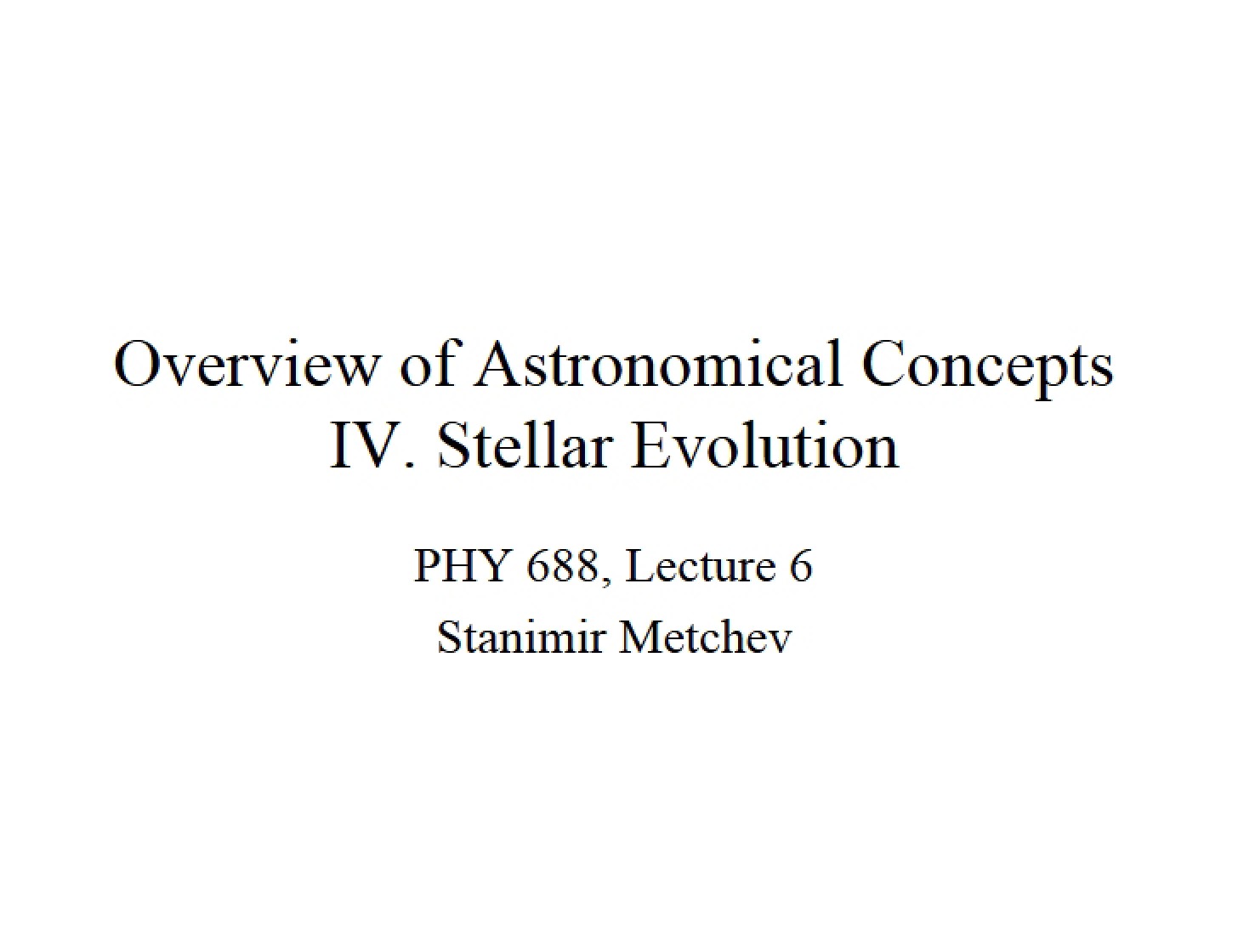 Astronomical Concepts Overview