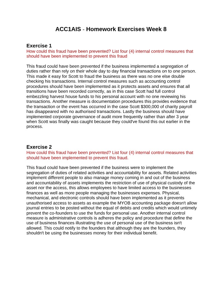 Week 8 Homework Exercises