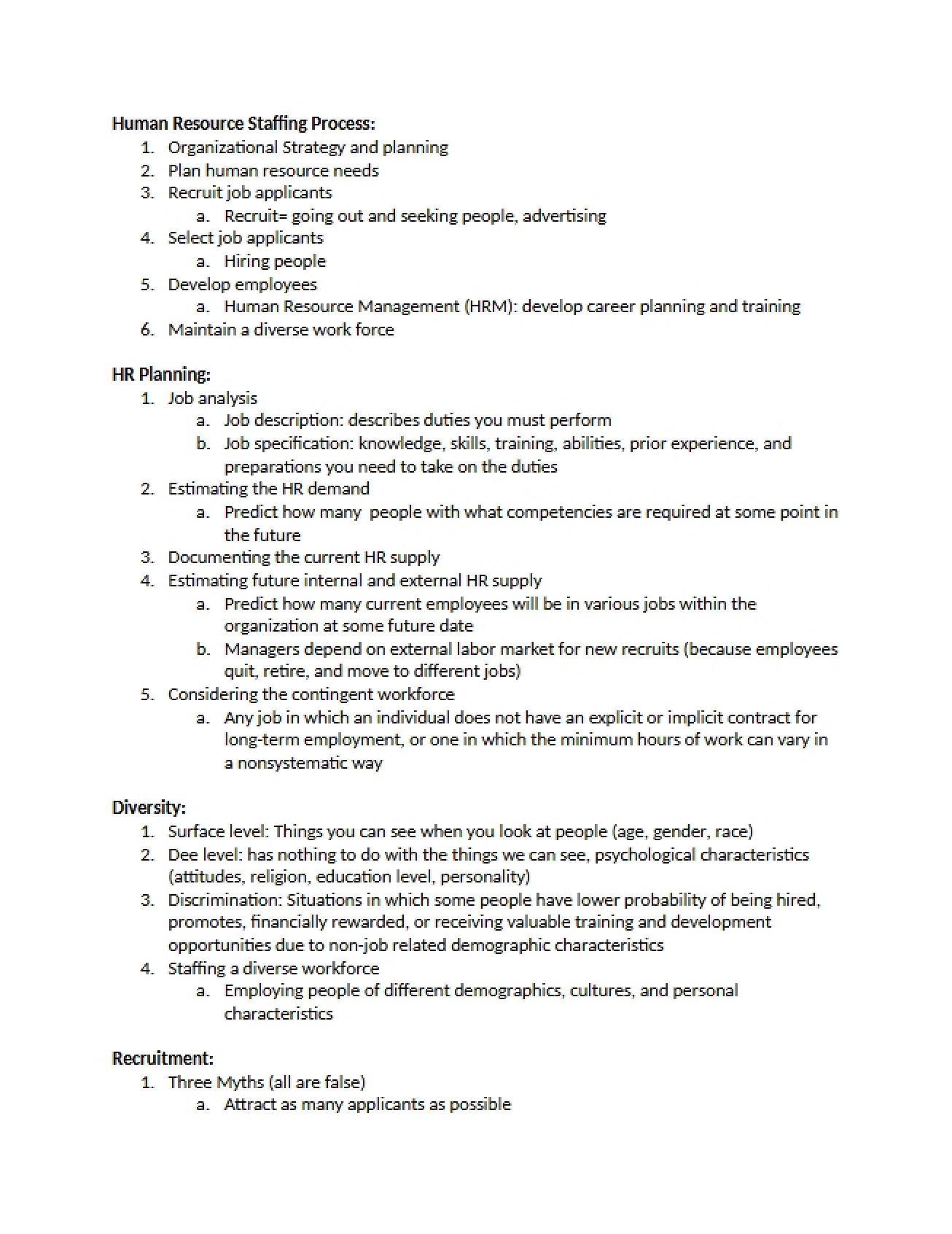 Process of HR Staffing