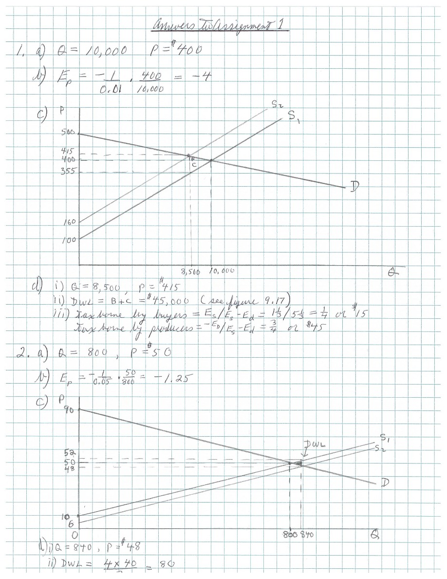 Answers for Assignments 1 and 2