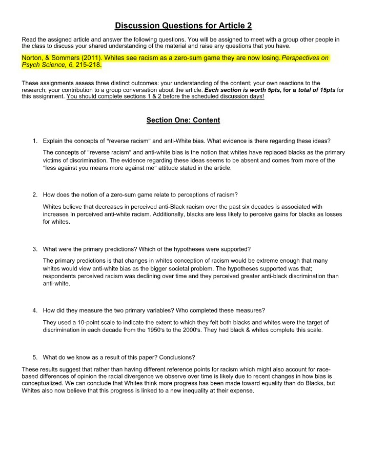 Article 2 Discussion Questions