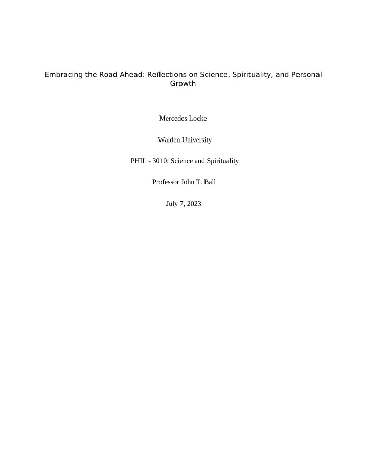 Science, Spirituality, and Personal Growth