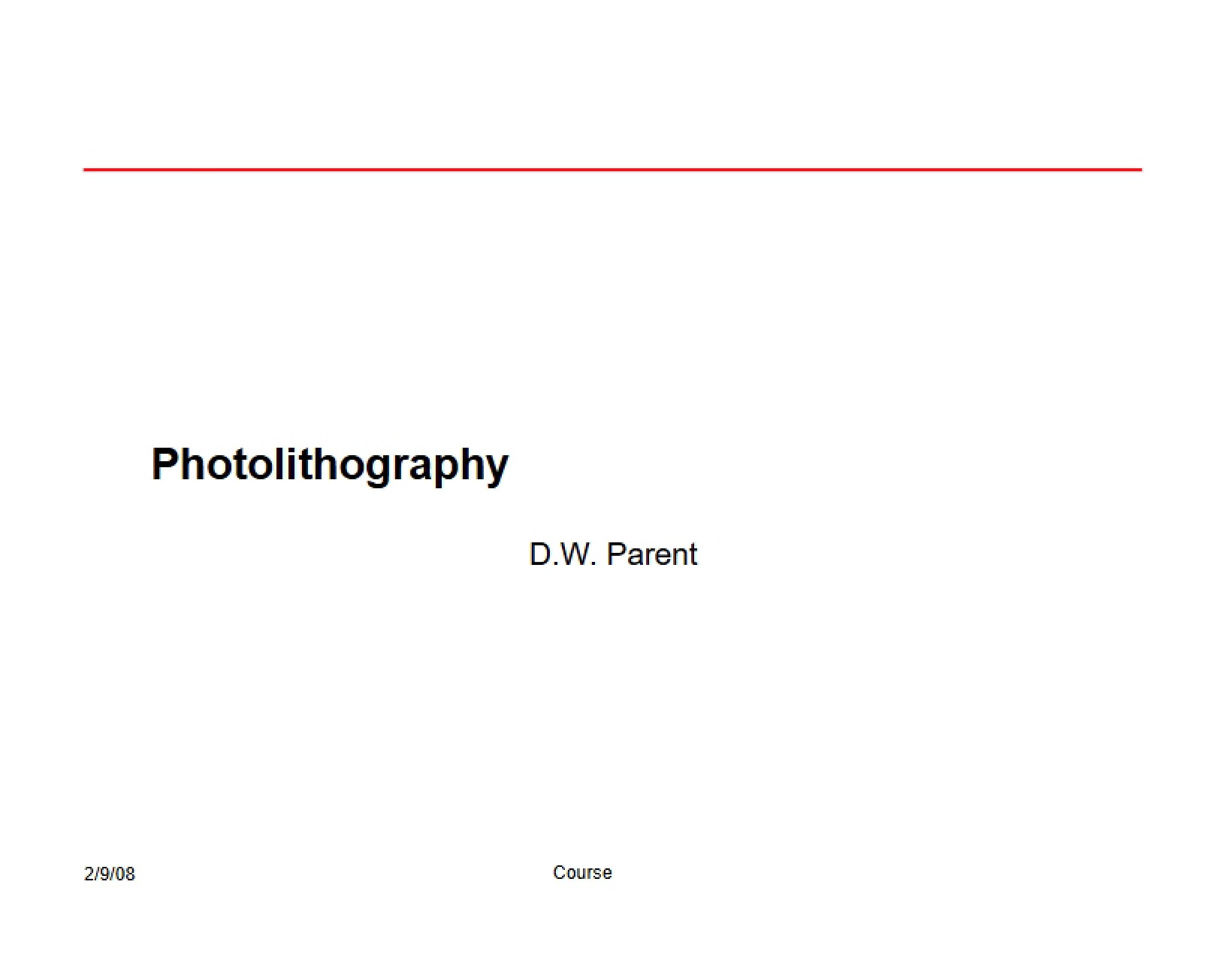 Photolithography Techniques