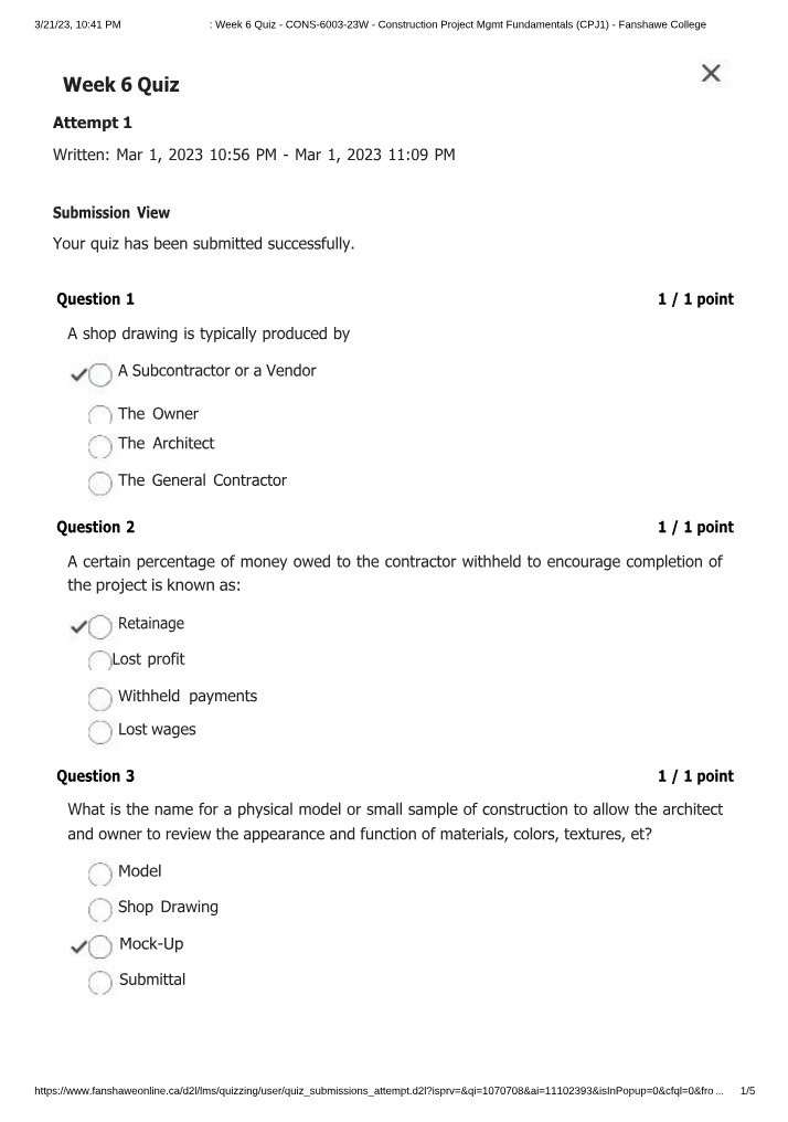 Week 6 Quiz Answer Key