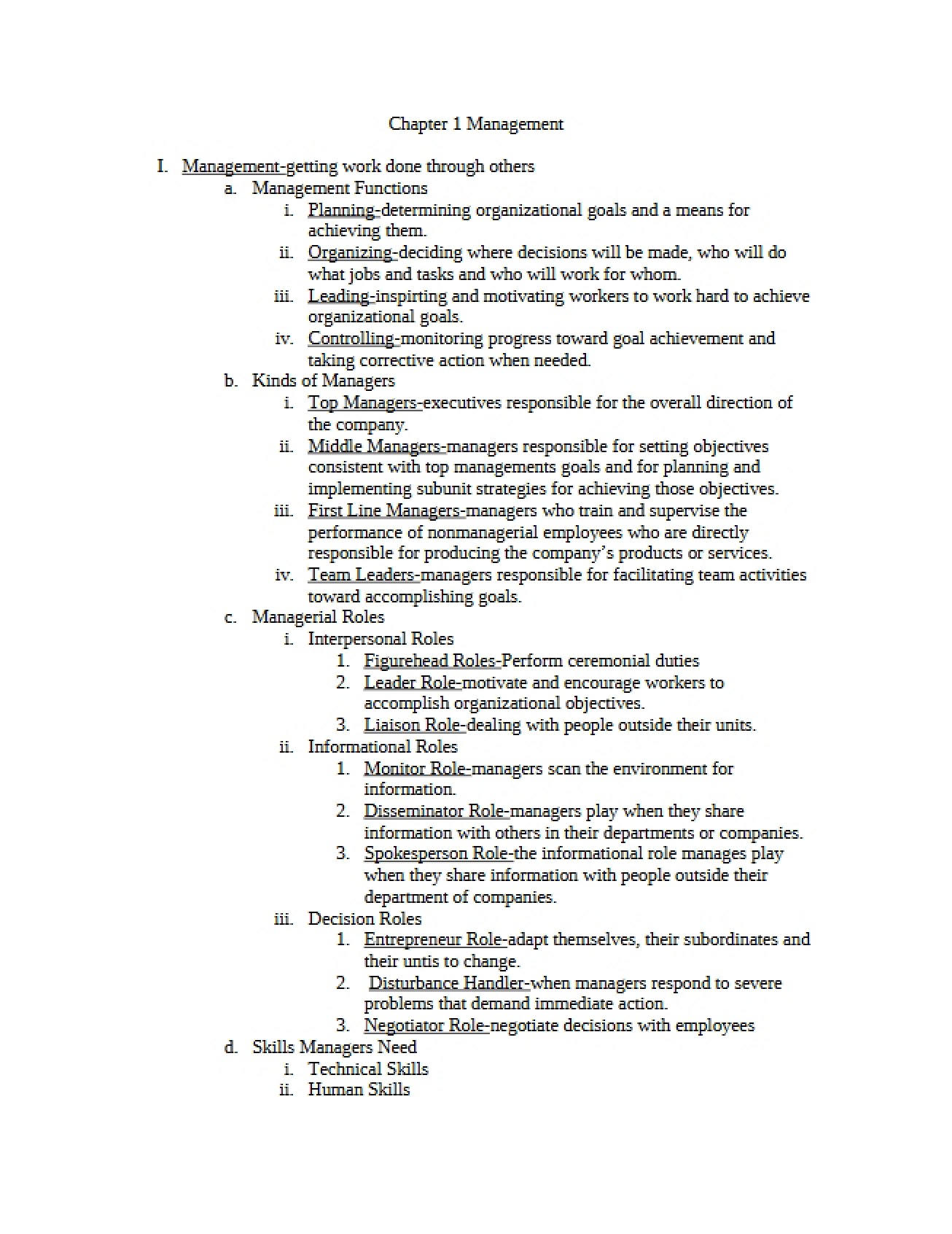 Management Chapter 1